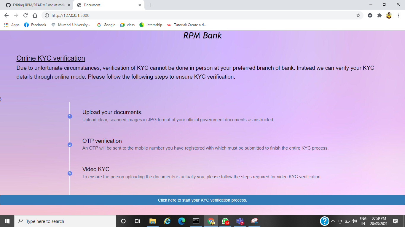 Online Video KYC Verification